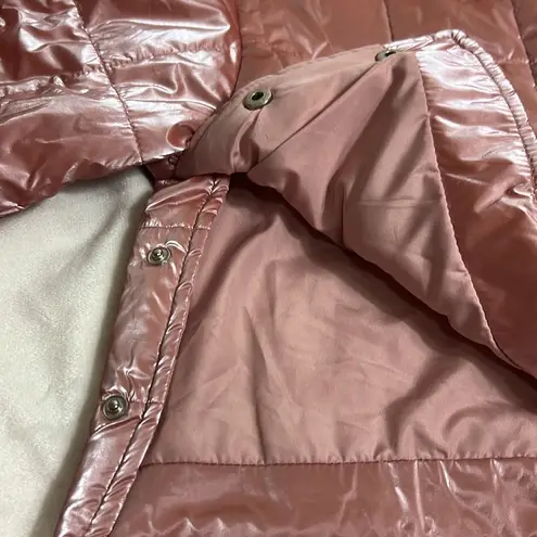 Elodie cropped quilted puffer jacket shimmering dusty rose size M NWT