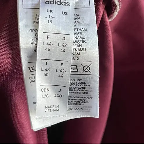 Adidas  | Burgundy Tiro Flare Zip Ankle Track Pants Sz L