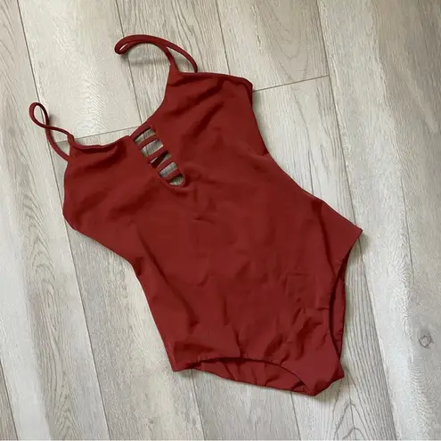 Noa Noa Strappy Backless One Piece Swimsuit Rust (Small) beach summer Orange
