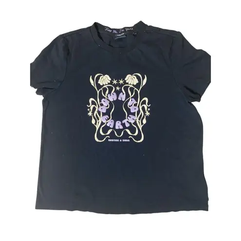 Scotch & Soda Scotch & Soda Women’s Graphic T-Shirt Black Plant Love Size L Cotton