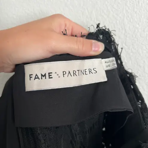 Fame and Partners Black Floral and Lace Gown