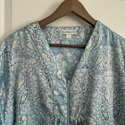 Miss Elaine Paisley Robe Blue Size 1X
