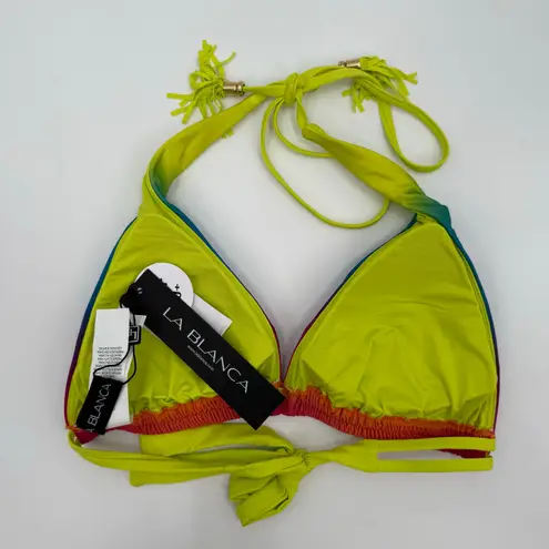 La Blanca Bikini Top Size 6 Setting Sun Tassel Ombre Multi Swim NWT String Pool