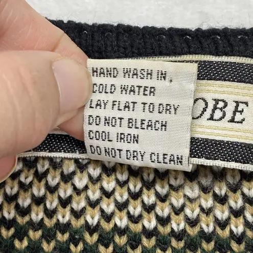 Vintage Crystal Kobe Cardigan Womens XL Black Red Sweater Christmas Reindeer