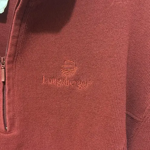 Longaberger Homestead Size Large Red Fleece Quarterzip