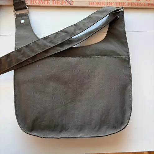 Baggallini Olive Green Nylon Crossbody Bag with Bright Lime Green Accents