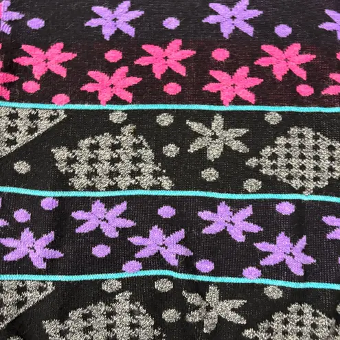 Bay Point Threads Black and Neon Purple Blue Pink 80s 90s Sweater Vintage Large