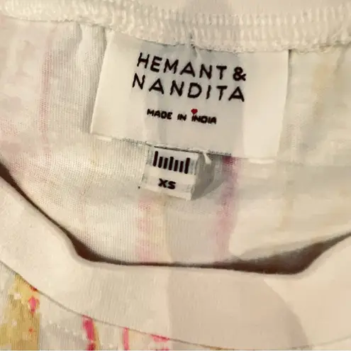 Hemant And Nandita Tie Dye Boho Metallic Frilly Smocked Mini Skirt and top Yellow