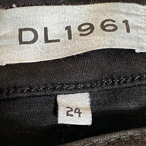 DL1961 Emma Power Coated Legging Rio Raw Hem Size 24 Party Dark Academia Goth