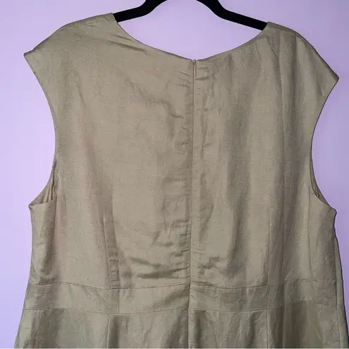 Jessica London Size 20 Midi Shift Dress Linen Blend Tan