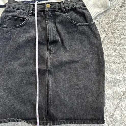 Stefano World Wide Vintage Black Denim Skirt sz 10