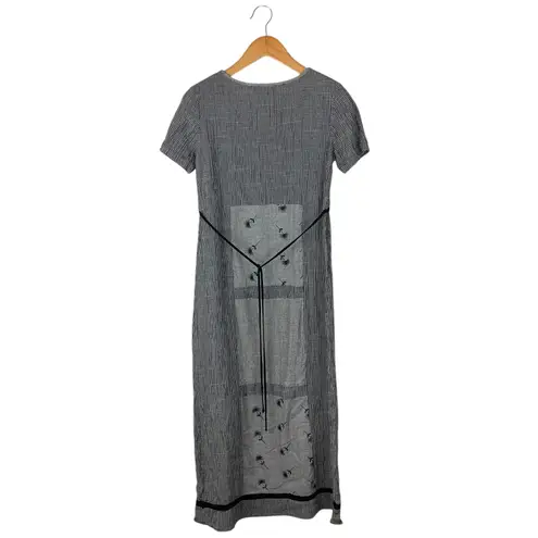 carole little Vintage 90s Patchwork Gingham Print Floral Maxi Dress Women’s 8