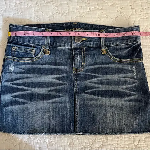 American Eagle Vintage Y2K  Mini Skirt Denim Cut Off Low Rise Jean Size 2 XS