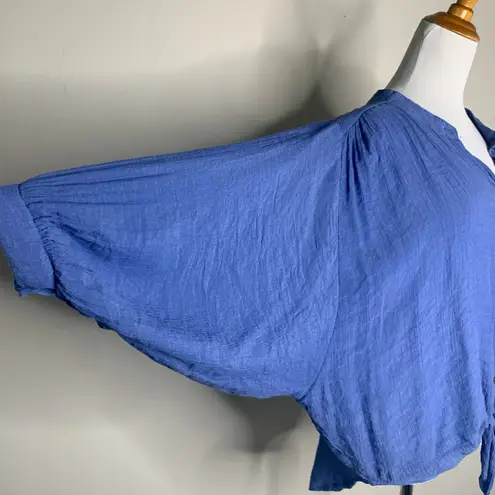 Coco + Carmen Slate Blue Gauze Boho Shirt Sz L/XL