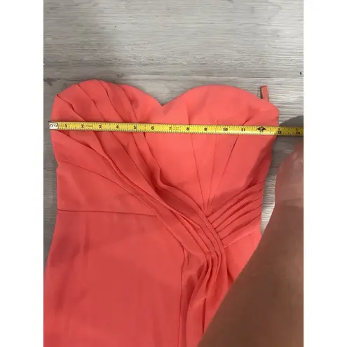Lulus Strapless Coral Pink Long Formal Maxi Dress Size Small