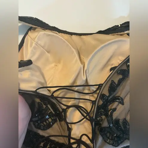 Scala - Beaded Black Sheath Dress Formal Corset Wedding Guest Size 10 GUC 0424ā