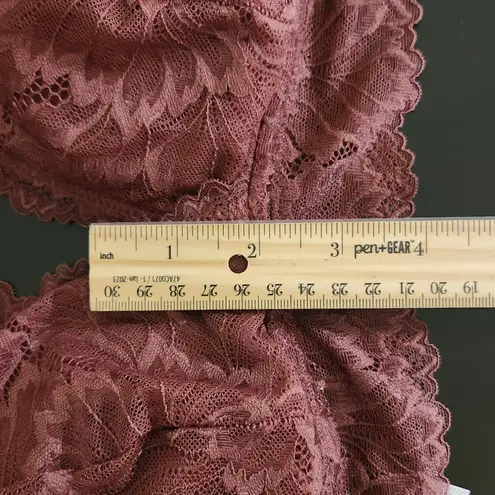 Auden Burgundy Lace Bralette Size Medium Lightly Lined Bralette Pink