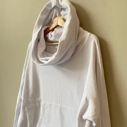 Z Supply  Women's XL Long Sleeve Oversized Hood Cropped White Hoodie Sweatshirt