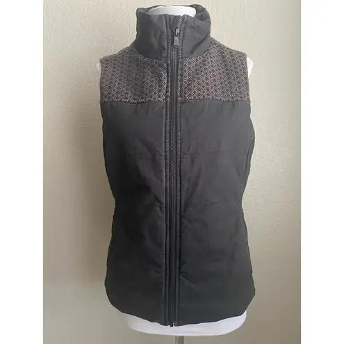 prAna  Fada Boho Quilted Geometric Full Zip Fall Winter Vest Women's Size XS