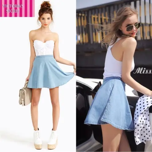 Victoria's Secret VS Victoria’s Secret Denim Skater Circle Skirt