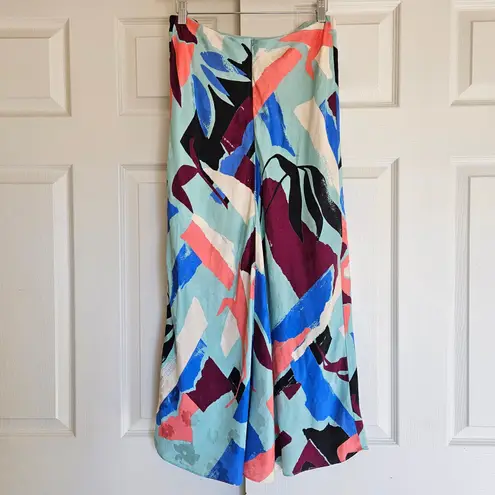 Tanya Taylor Kiarah Silk Midi Skirt Size US 6 Bright Colorful