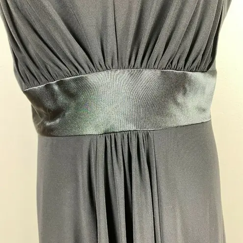 Jones Wear Dress 14 Black Empire A-Line Knee Length Pleat V-Neck Cocktail Party