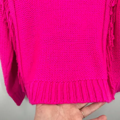 Lou & Grey for LOFT Pink Fringe Knit Turtleneck Sweater Women's Size Small