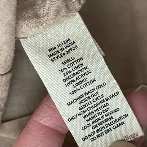 Soft Surroundings Turks Bolero Crop Jacket Medium Olive Green Boho Embroidered