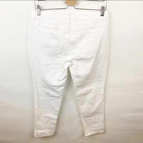 Crown & Ivy  White 8 Petite Straight Leg Jeans