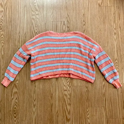 Lumiere Orange Striped Slouchy Knit Sweater Womens Large