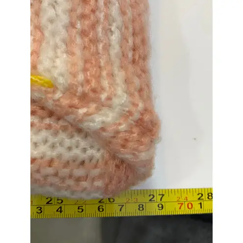 Cupcake Clothing Pastel Stripe Knit Hoodie Sweater Pom Pom Tie Rainbow Cozy S Yellow Size XL