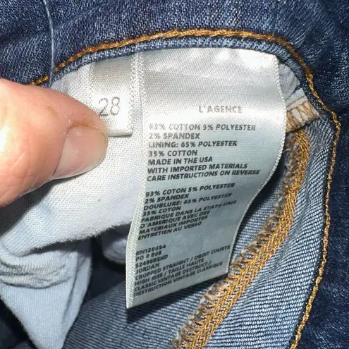 L'Agence L’Agence Jordan high rise distressed 28 cropped straight jeans