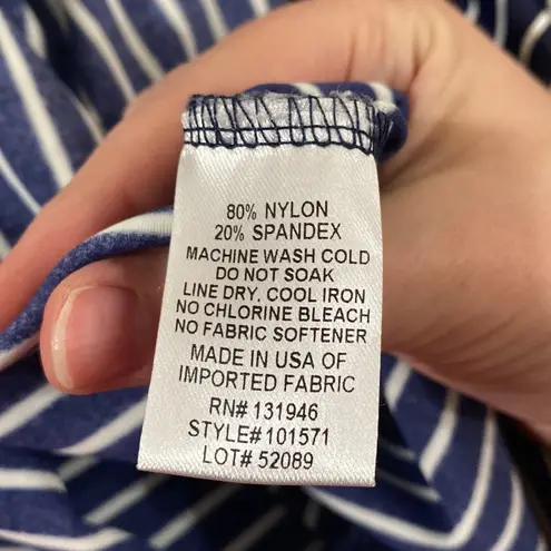 Jude Connally Chelsea striped shift dress with contrast Mockneck collar size XS