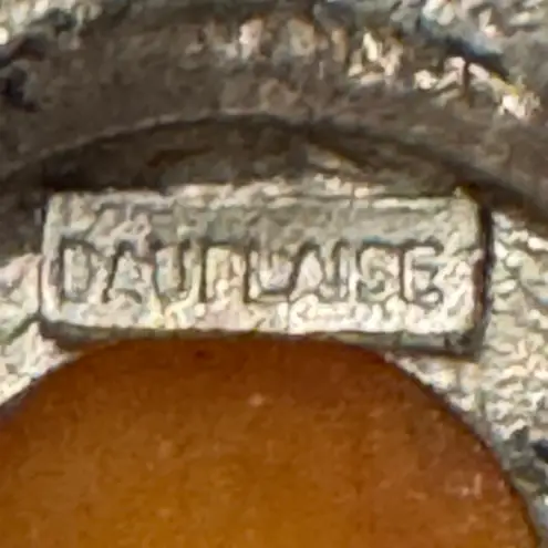 DAUPLAISE Butterscotch Lucite Silver Tone, Marbled Honey Butter Clip