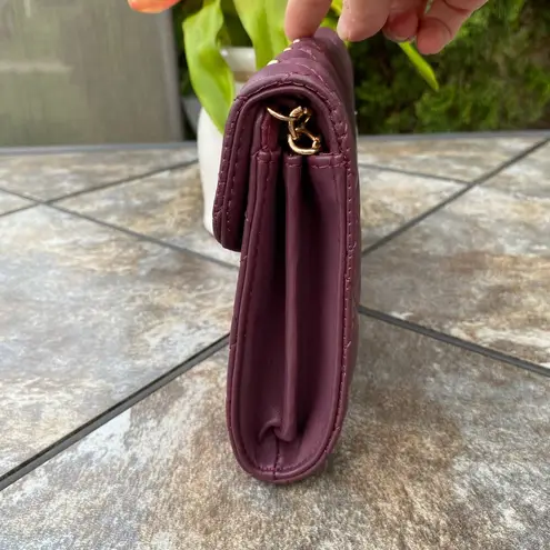 Badgley Mischka Plum Diamond Quilt Convertible Envelope Crossbody Bag $129 NEW