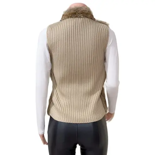 John Paul Richard Vintage Y2K Women's Brown/Tan Faux Fur Vest Size PS