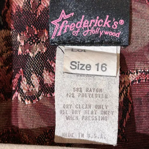 Frederick's of Hollywood Vintage 1980s Dark Floral Brocade Blazer size 16