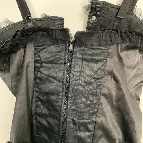 Vintage Raven Black Corset Spider Web Size Small Womens New Deadstock