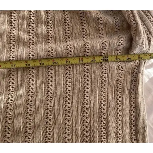 Vintage Cotton Forever Women's Sz Large Khaki Light Brown Long Sleeve Sweater Tan