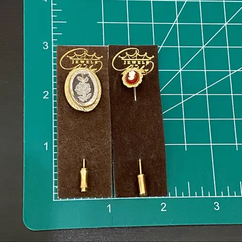 Park Lane Vintage Jewels Rose Flower Intaglio & Mini Victorian Cameo Stick Pins