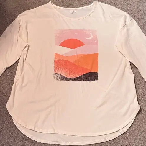 Wonderly 3/4 Sleeve Sunset Graphic T-Shirt {PETITE}