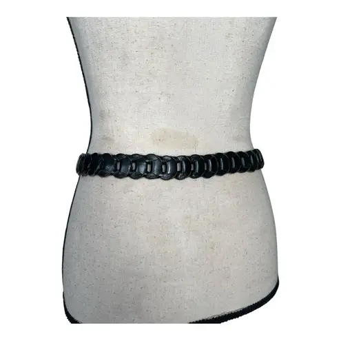 Vintage Black Fashion Belt with Unique Design and Smooth Finish Size M