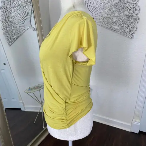 I.N. San Francisco Vintage Y2K Light Yellow Made in USA Halter Wrap Baby Tee Top Size M