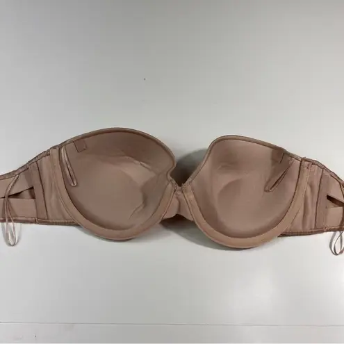 Maidenform Nude Skin Tone Silky Underwire Strapless Smooth Side Push Up Bra 34D