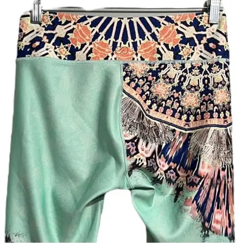 Calia Pants Womens Medium Havana Boho Capri Leggings Green Limited Edition Gym