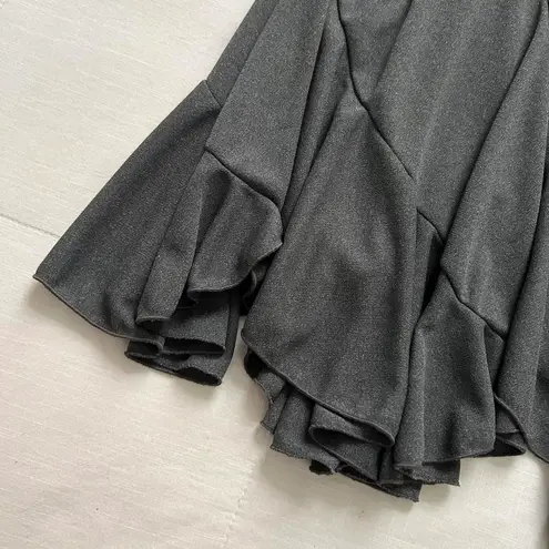 MKM vintage Grey ruffle skirt with stretchy waistband and flared hem Size medium Gray