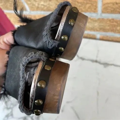 MOU HIGH HEEL WOOD CLOG SIZE 38/8