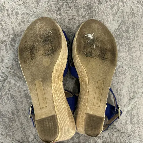Montego Bay Club Blue Faux Suede Wedge Heels 7 1/2