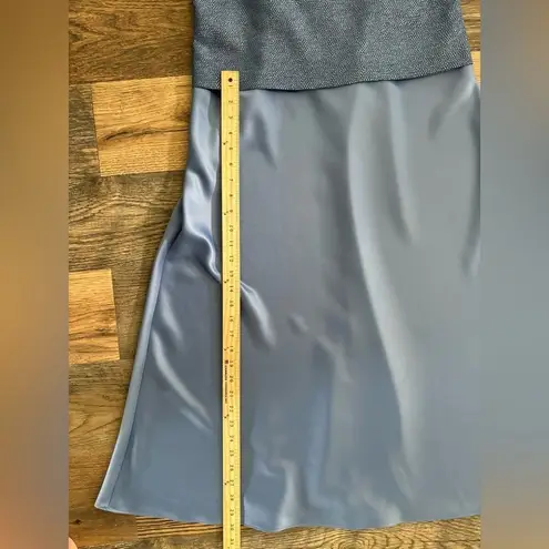 Alex Evenings Sequin Two-Piece Dress W/Jacket Blue Sz 12 Chiffon Midi A-line MOB