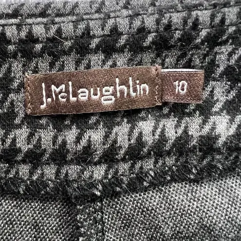 J. McLaughlin Lexi Pants womens 10 Mini Paris Houndstooth Gray/Black Workwear